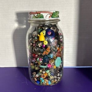 Colorful Bead and Charm Jar